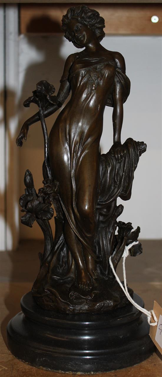 Art Nouveau female bronze statue